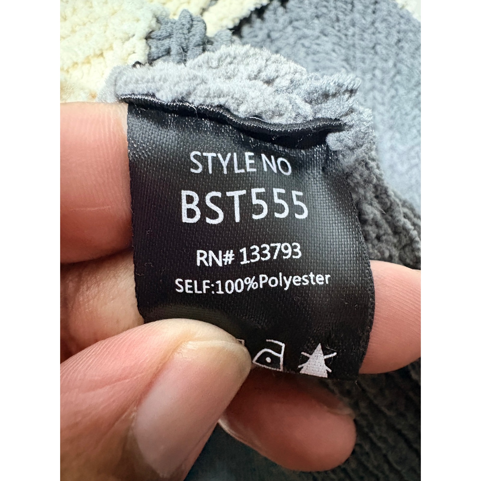 Caylo Patchwork Colorblock Hooded Cardigan Sweater Grey Lavender M Oversized Coz — image 4 of 6